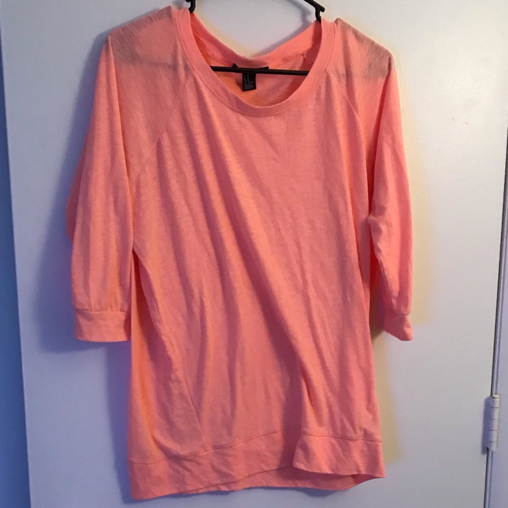 Sheer coral medium Sleeve top